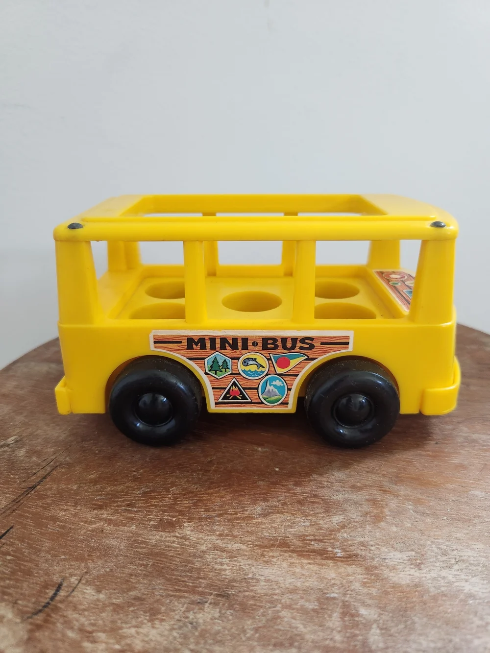 Vintage 1969 Fisher-Price Yellow School Bus Toy